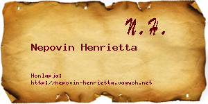 Nepovin Henrietta névjegykártya