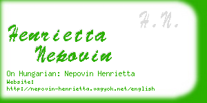 henrietta nepovin business card